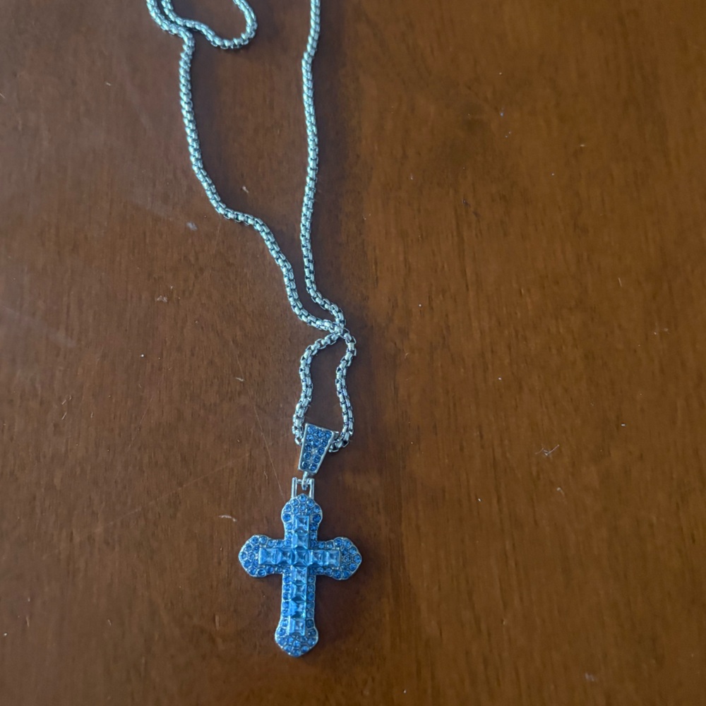 Men's Silver Cross Pendant Necklace